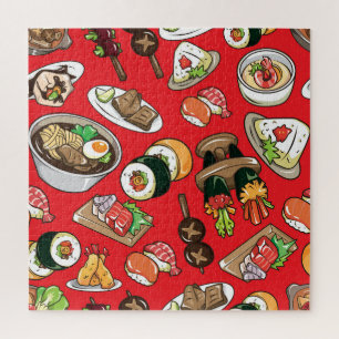 Puzzle Comida japonesa: Patrón cultural sin foco