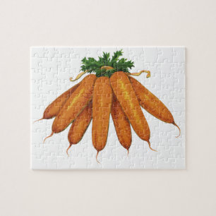 Puzzle Comida Vintage, Montón de Zanahorias Orgánicas Ver