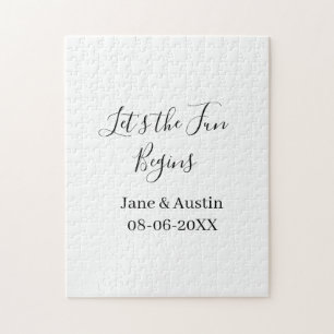 Puzzle comienza la diversión nombre de la pareja de casad