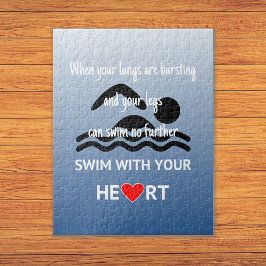 Puzzle Comillas deportivas de natación azul