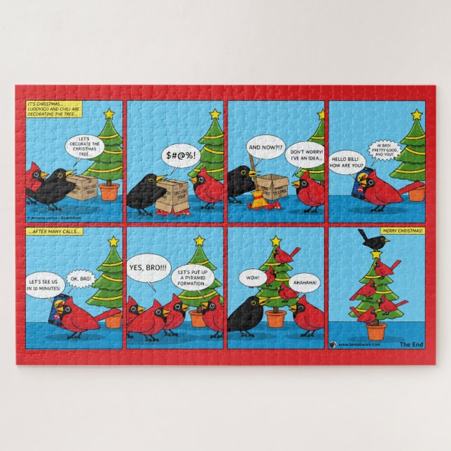 Puzzle Cómo decorar un cómic de árbol de Navidad (Horizontal)