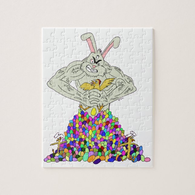 Puzzle Cómo el conejo de Pascua consigue sus huevos (Vertical)