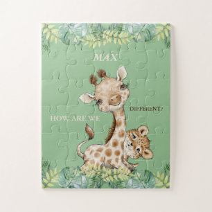 Puzzle ¿Cómo somos los diferentes niños de Giraffe Cheeta