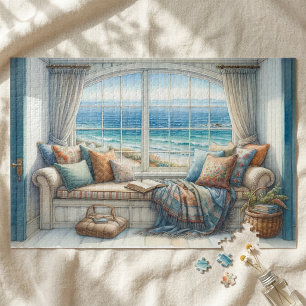 Puzzle Cómodo Asiento junto a la Ventana Costera Cottagec