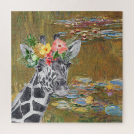 Puzzle Compilación de Monet Lily Pond y Giraffe