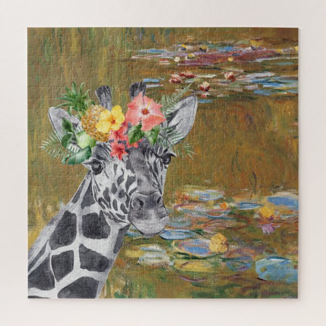 Puzzle Compilación de Monet Lily Pond y Giraffe (Vertical)