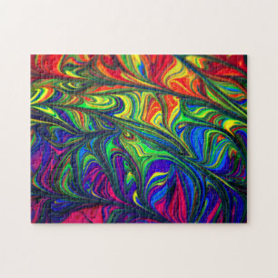 Puzzle Complejo de pintura al arcoiris líquido rompecabez