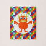 Puzzle Cómplice Naranja Monstruo Creatividad Colores Bril<br><div class="desc">Gracioso Naranja Monster Creatura Color Brillante Bloquea Productos.</div>