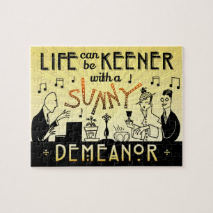 Puzzle Comportamiento soleado inspirador retro 20s del