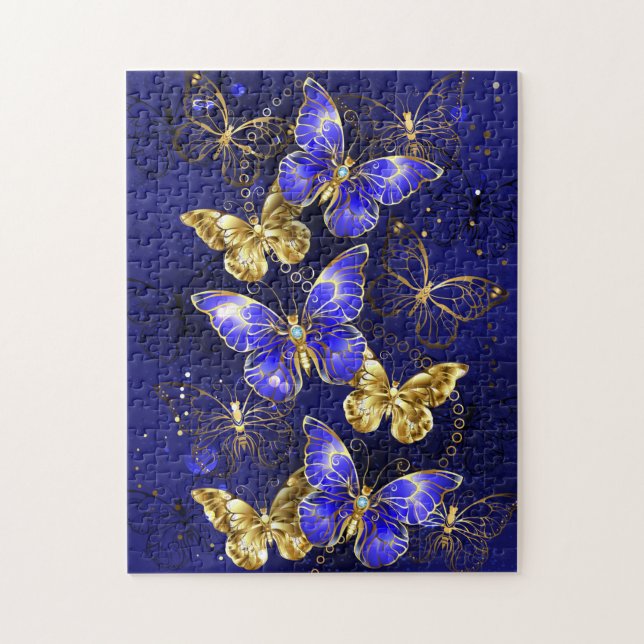 Puzzle Composición con mariposas de zafiro (Vertical)
