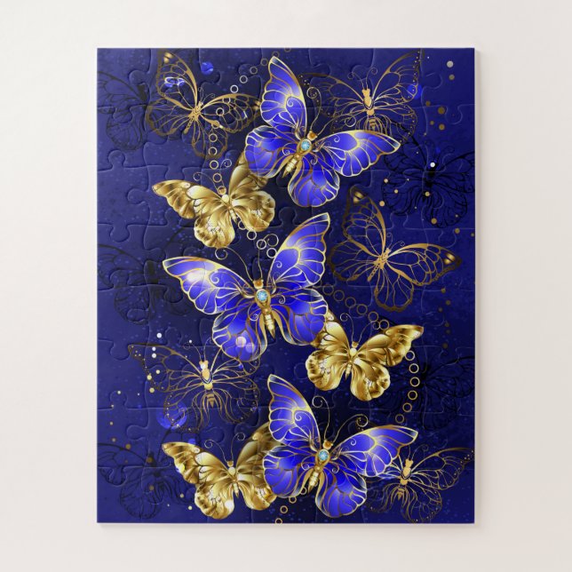 Puzzle Composición con mariposas de zafiro (Vertical)