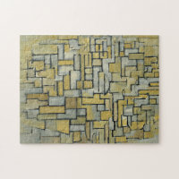 Composición de Piet Mondrian en Marrón y Gris