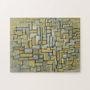Puzzle Composición de Piet Mondrian en Marrón y Gris