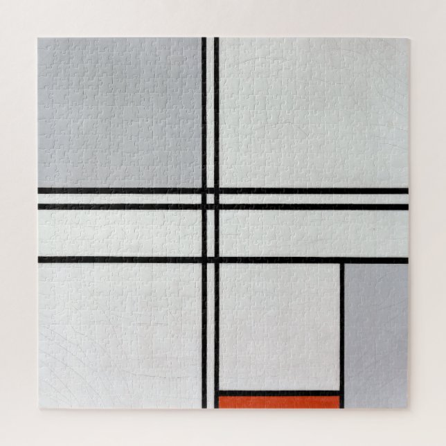 Puzzle Composición (Nº 1) Gris-Rojo | Piet Mondrian | (Vertical)