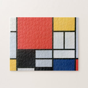 Puzzle Composición rojo, amarillo, azul, negro, mondrian