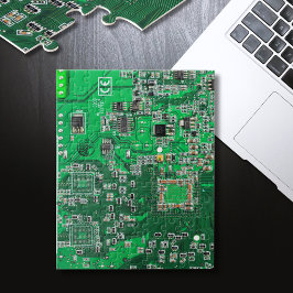 Puzzle Computer Geek Circuit Board Green