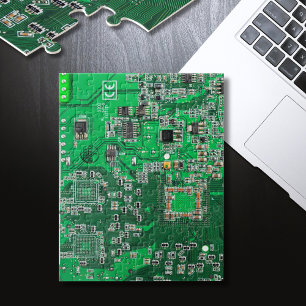 Puzzle Computer Geek Circuit Board Green