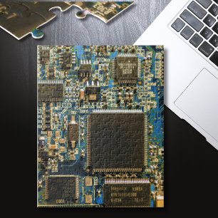 Puzzle Computer Hard Drive Circuit Board - Blue
