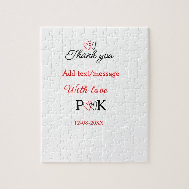 Puzzle Con amor agregar carta de nombre de pareja gracias (Vertical)