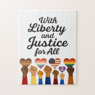 Puzzle Con Libertad y Justicia para Todos Protesta Libert