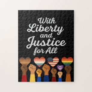 Puzzle Con Libertad y Justicia para Todos Protesta Libert
