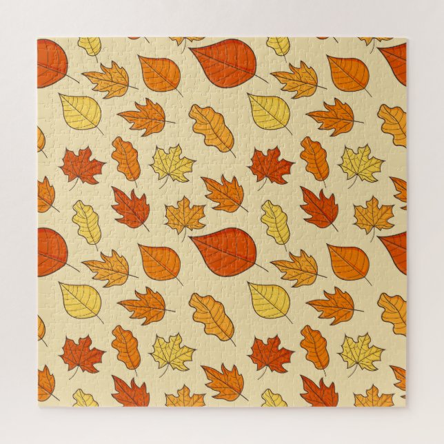 Puzzle Concepto de hoja: Patrón de símbolos de otoño (Vertical)