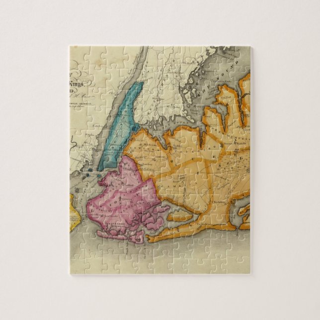 Puzzle Condados de Nueva York, Queens, Kings, Richmond (Vertical)