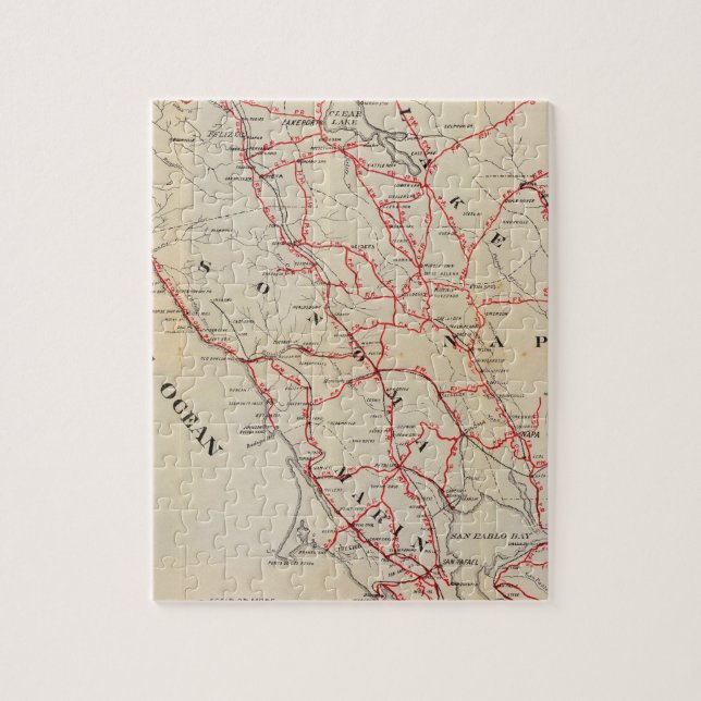 Puzzle Condados de Sonoma, Marin, Lake y Napa (Vertical)