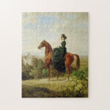 Condesa a caballo (caballo marrón elegante)