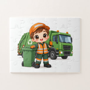 Puzzle Conductor de Camión de Basura Útil