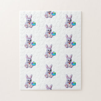 Puzzle Conejito Adorable con una Cesta