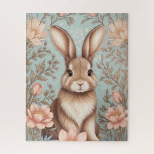 Puzzle Conejito bebé adorable floral pastel 