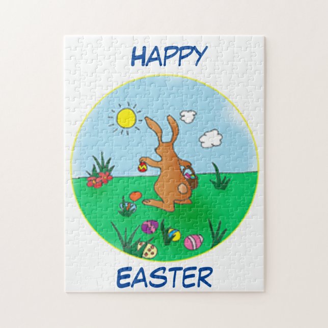 Puzzle Conejito de pascua que entrega los huevos (Vertical)