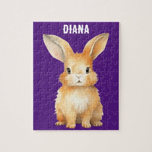 Puzzle Conejito lindo personalizado (Vertical)
