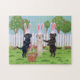 Puzzle Conejitos de Labrador pascua