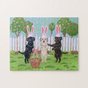 Puzzle Conejitos de Labrador pascua