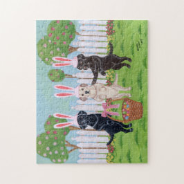 Puzzle Conejitos de Labrador pascua