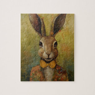 Puzzle Conejo Adorable en una Demanda Floral