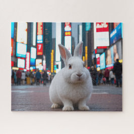 Puzzle Conejo blanco en Times Square