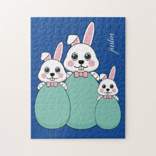 Puzzle Conejo blanco lindo con huevo de Pascua Personal