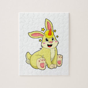 Puzzle Conejo como unicornio