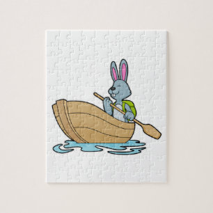 Puzzle Conejo con barco y remo