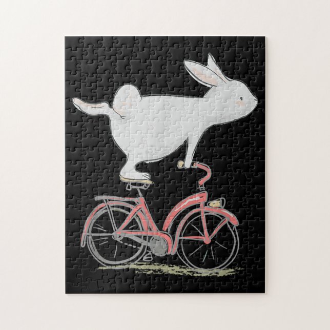 Puzzle Conejo Conejo De Conejo En Bicicleta (Vertical)