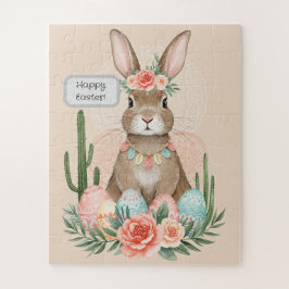 Puzzle Conejo de Pascua Boho Caprichoso Pastel