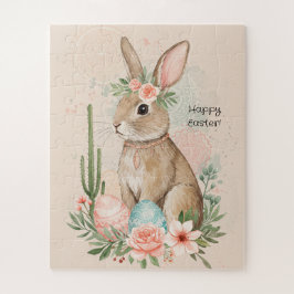 Puzzle Conejo de Pascua Boho Caprichoso Pastel