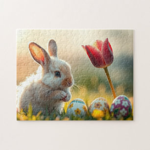 Puzzle Conejo de Pascua en primavera
