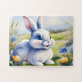 Puzzle Conejo de Pascua en un jardín, Pascua