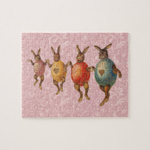 Puzzle Conejo de Pascua Huevos Bailando