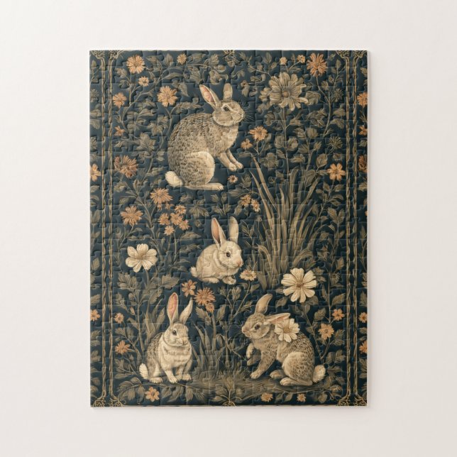 Puzzle Conejo de Pascua William Morris Estilo Chic Arte y (Vertical)