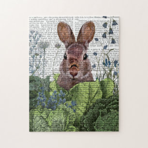 Puzzle Conejo en un parche de col